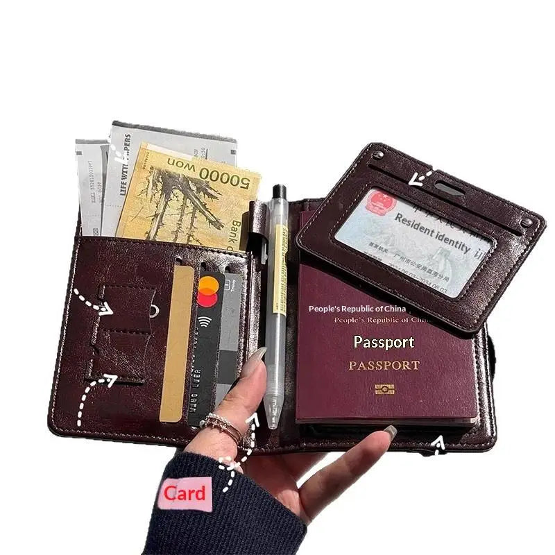 Waterproof PU Passport Holder & Travel Document Organizer