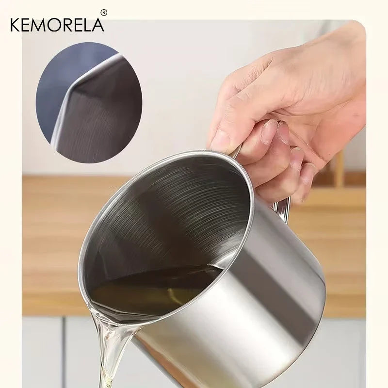 KEMORELA Stainless Steel Oil Filter Pot 1.1/1.3L with Strainer