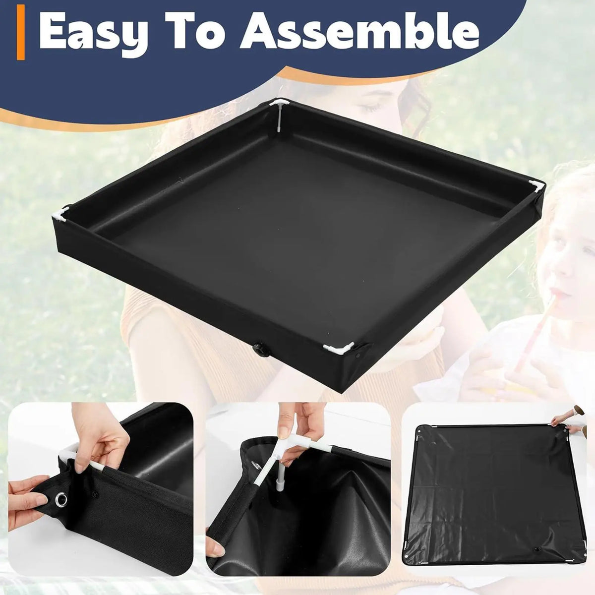Outdoor Camping Shower Tent Floor Base Folding Pan Drain Pipe PVC