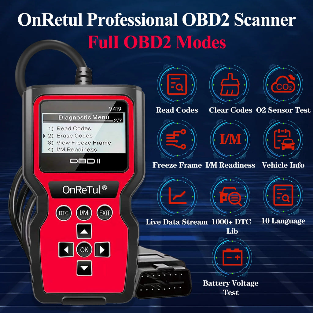 OBD2 Diagnostic Scan Tool | Engine Code Reader & Reset