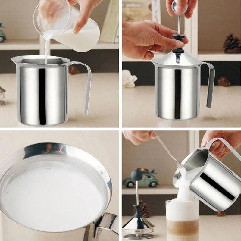 KEMORELA 400ml Stainless Steel Milk Frother & Foam Maker