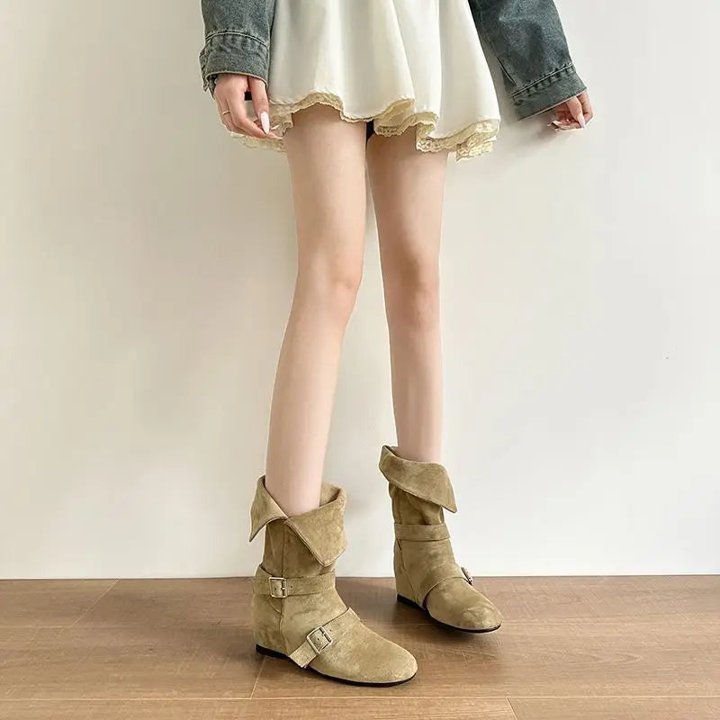 Women's Wedge Ankle Boots – Low Heel Slip-On Dress Boots
