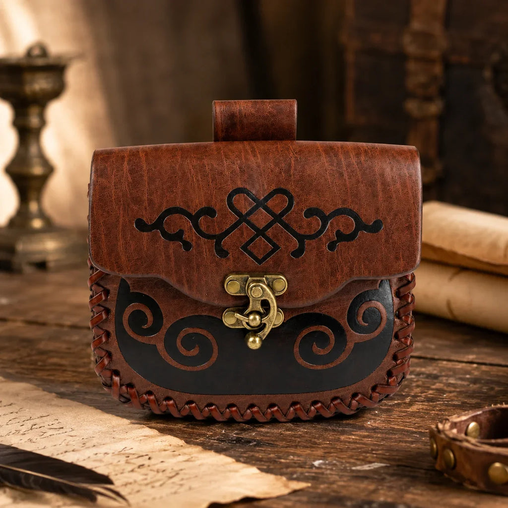 Medieval Leather Belt Pouch Vintage Waist Bag Renaissance Cosplay