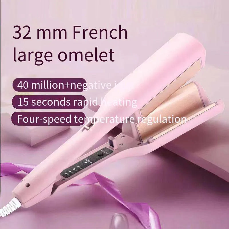 32mm Ceramic Egg Roll Hair Waver & Curling Iron Wand