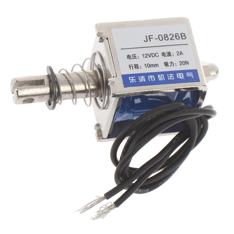 JF-0826B 12V 2A 20N Push Pull Open Frame Solenoid Electromagnet