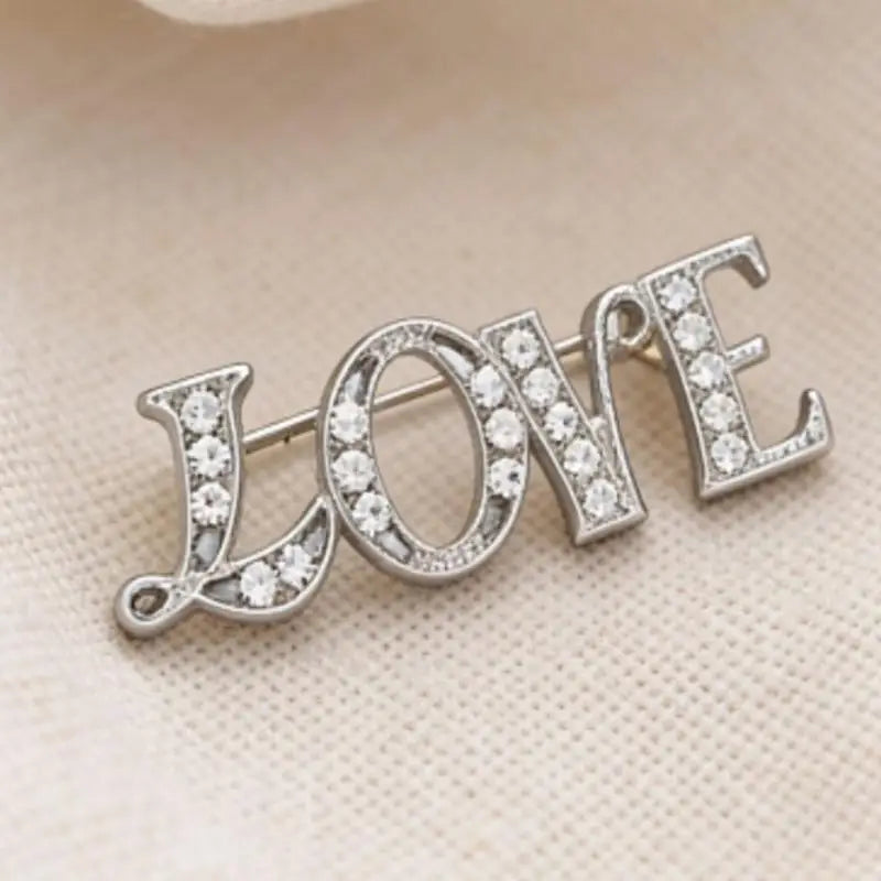 Rhinestone Letter Initial Brooch Pin | Sparkly Alphabet Lapel Pin