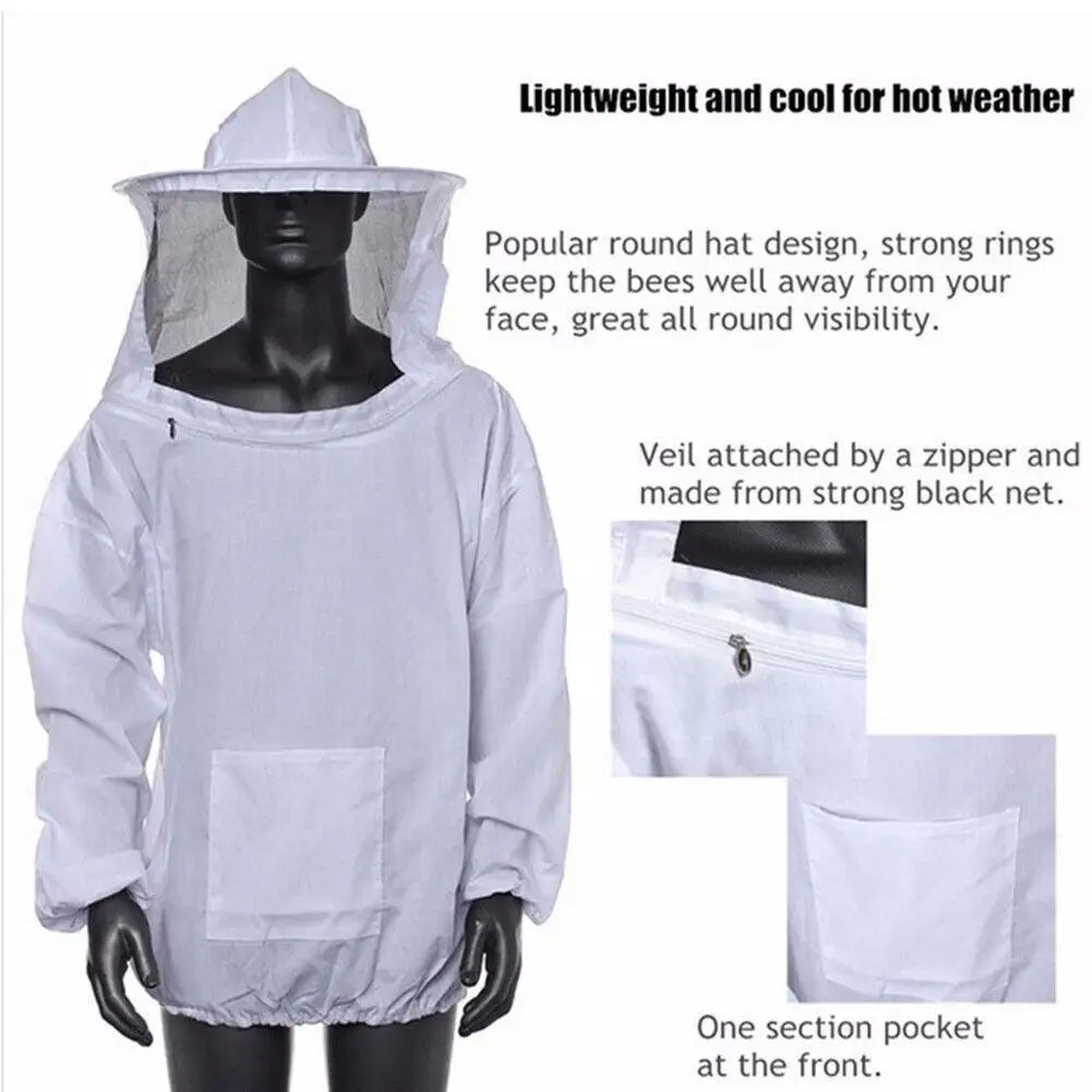 Beekeeping Jacket with Veil Hat – Unisex Breathable Beekeeper Suit