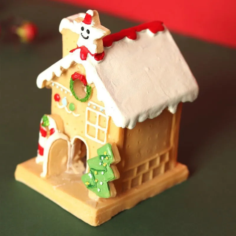Christmas House Resin Figurines | Micro Landscape Desk Ornaments