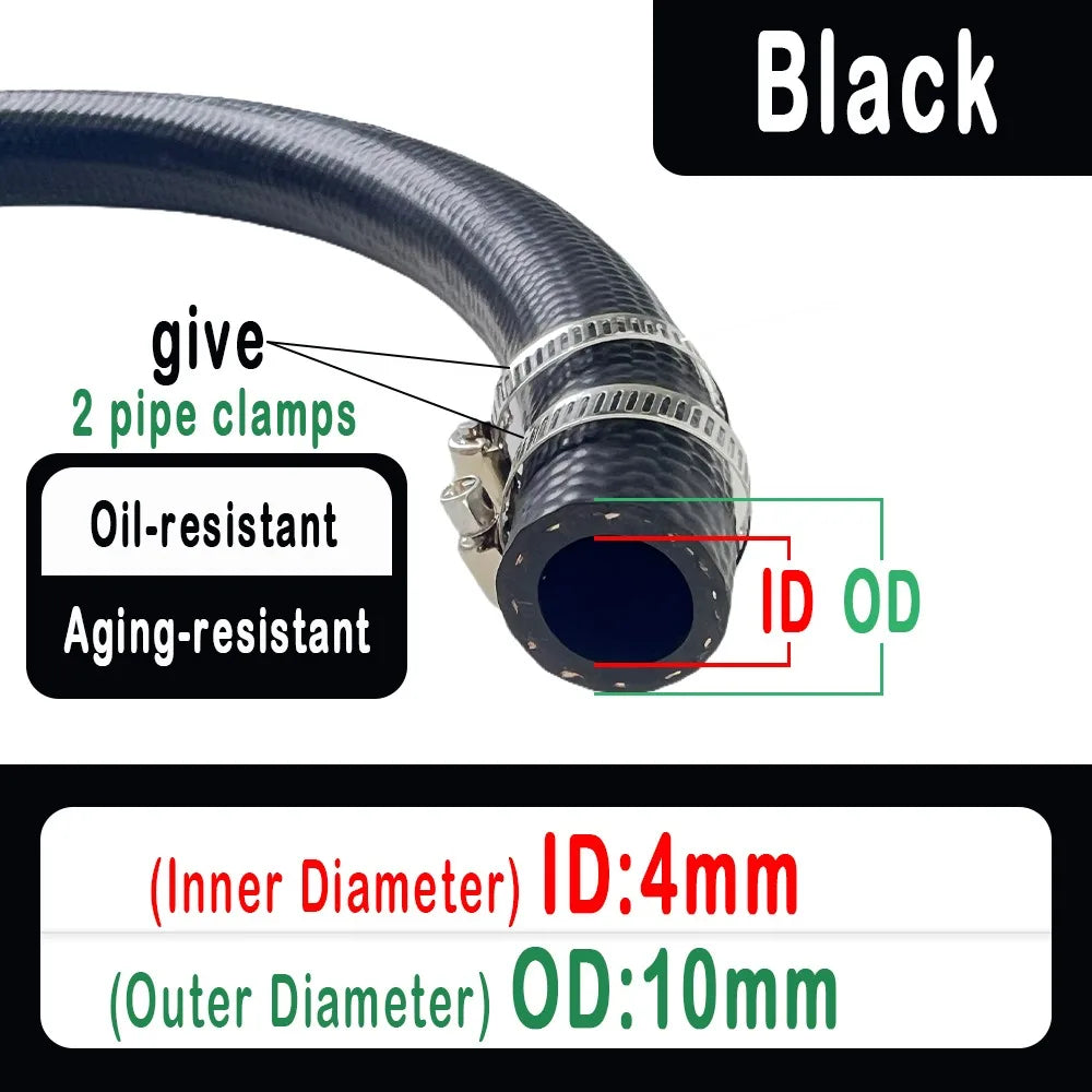 NBR Oil Resistant Fuel Line Hose 4–14mm ID | Car, Moto, Truck