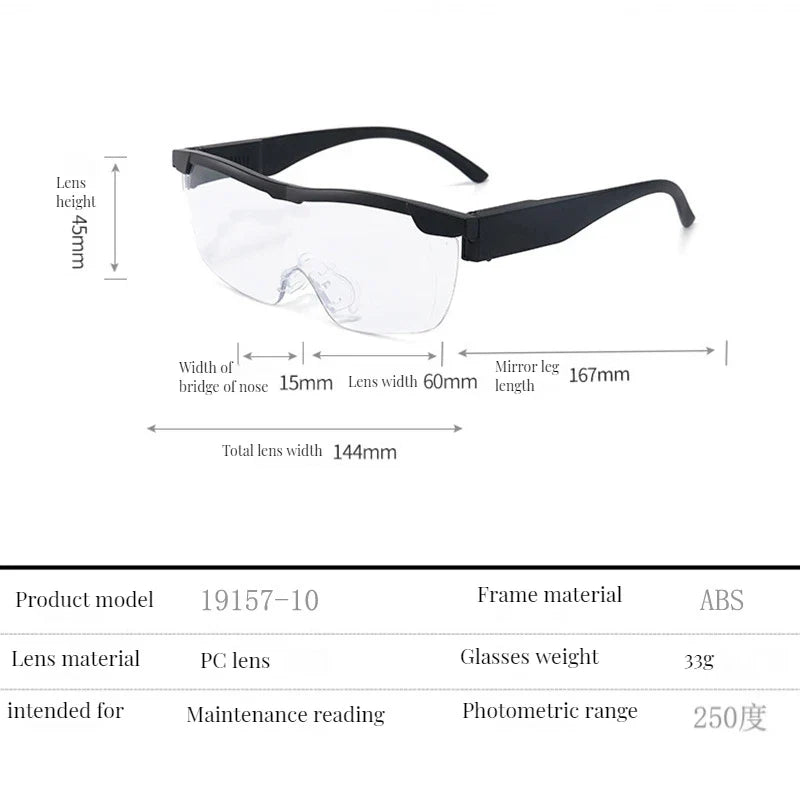 2.5X LED Magnifying Headband Glasses – Hands-Free Magnifier