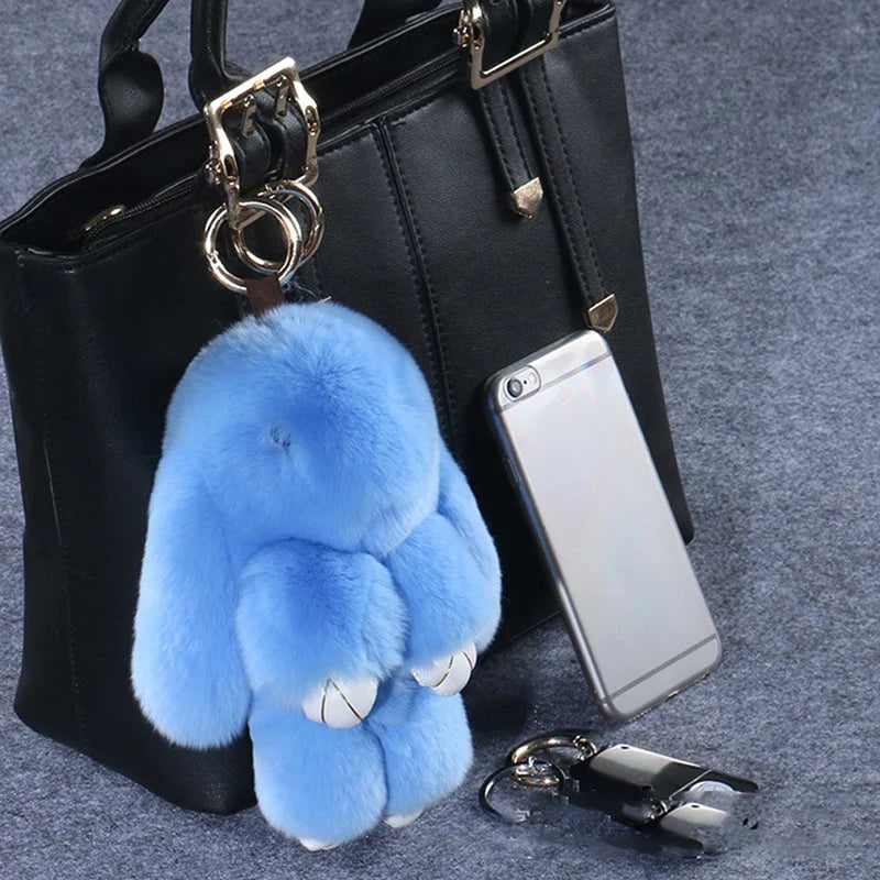 Gifts Rabbit Fur Keychain Women Bag Car Key Chain Pendant Decoration