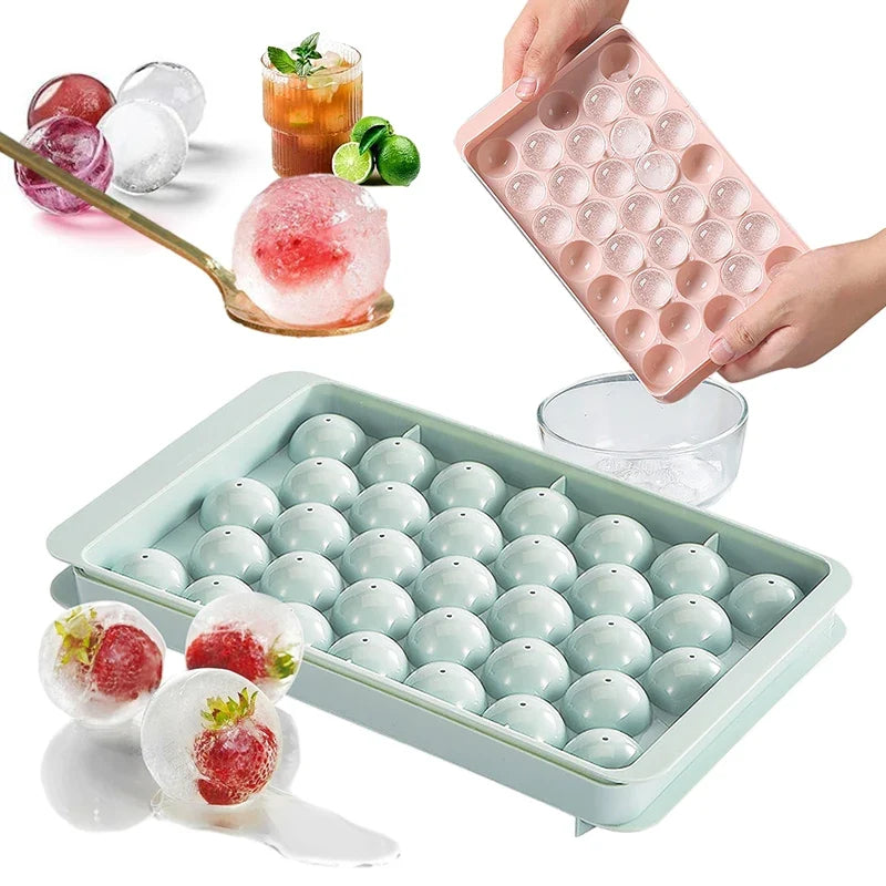 33-Ball Round Ice Cube Tray | Sphere Ice Mold for Whiskey