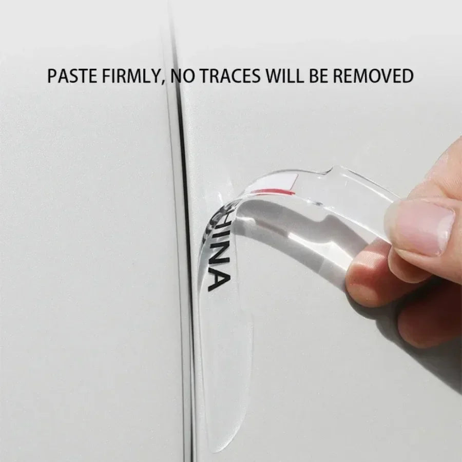 Transparent Car Door Edge Guards & Mirror Protection Strips (4pcs)