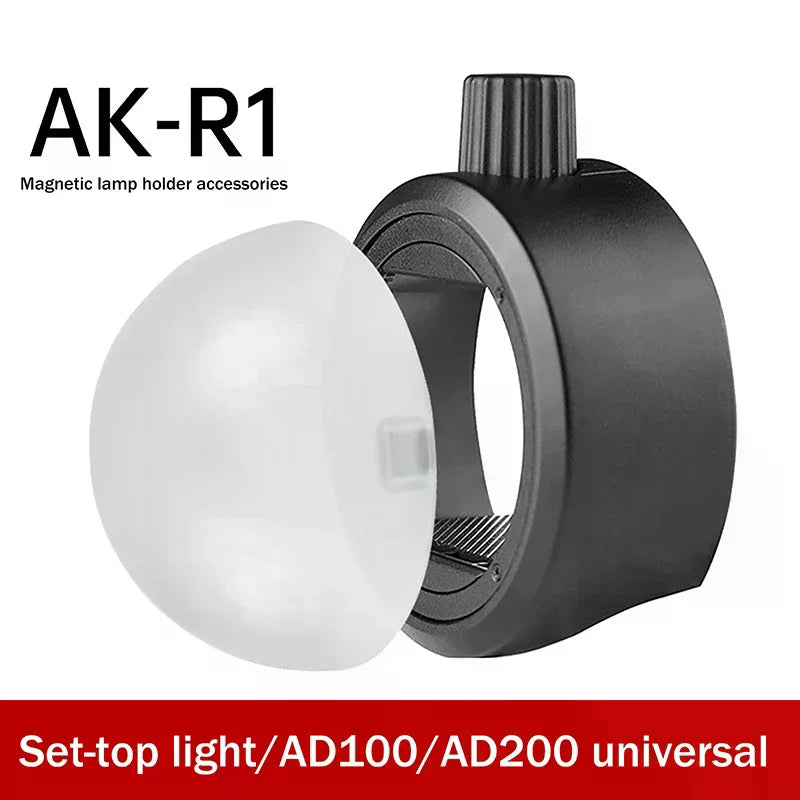 AK-R11 Magnetic Dome Diffuser Replacement V1 Round-head Flash AD200