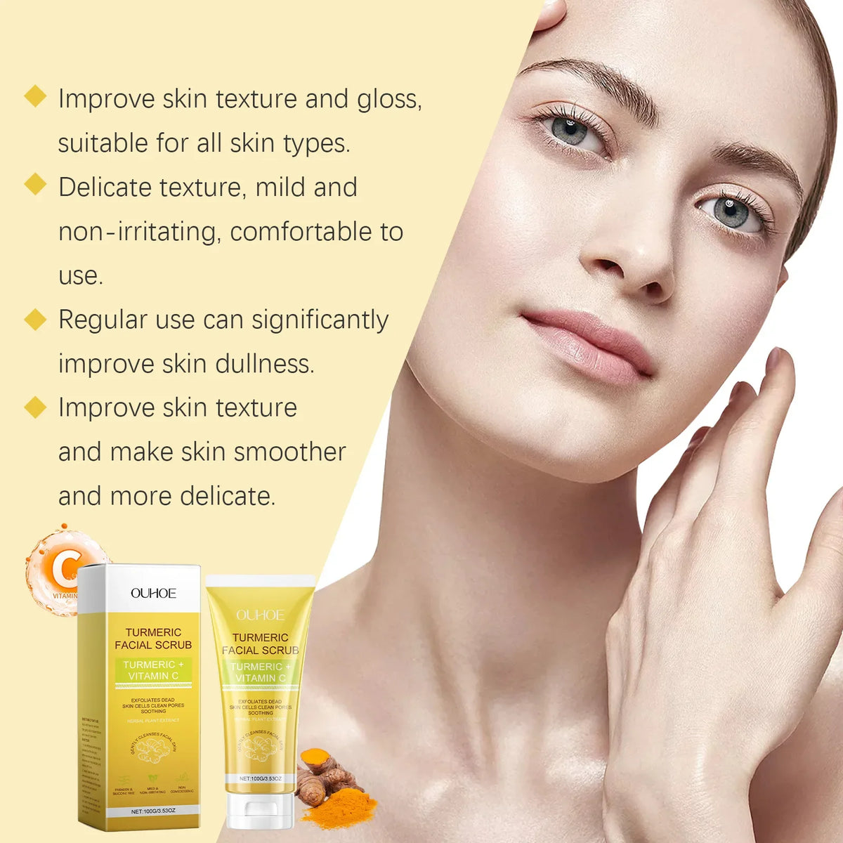Turmeric Exfoliating Face Scrub – Brightening & Pore Cleansing