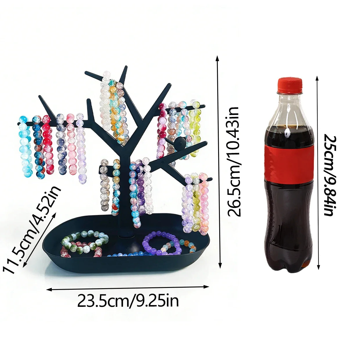 White Black Tree Shaped Jewelry Display Rack Earrings Necklaces Tray