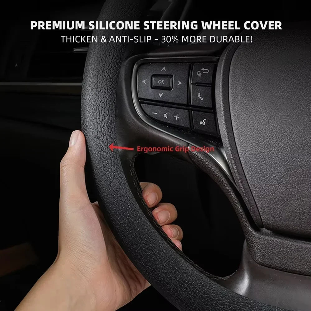 Anti-Slip Silicone Steering Wheel Cover | Universal 14–16"