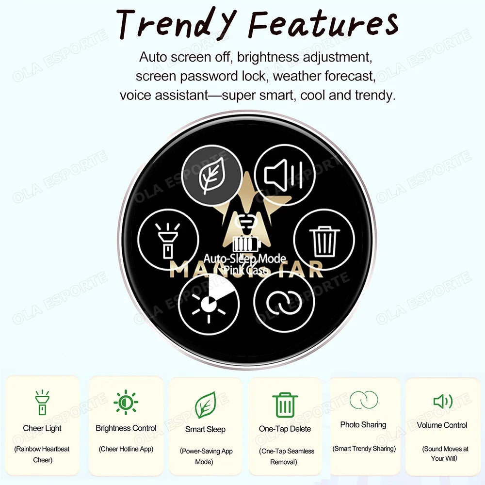 M3 Bluetooth Smart Badge – 1.95" HD Touch Screen Wearable Display