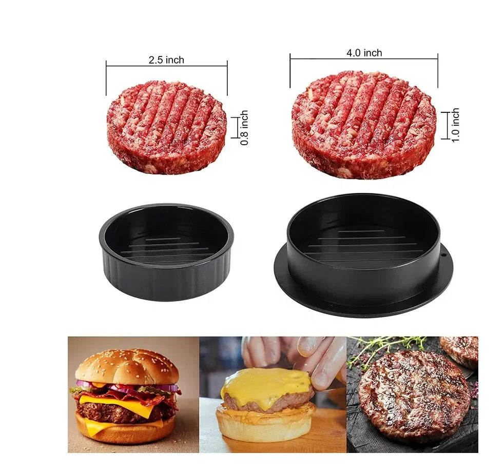 3-in-1 Burger Press & Stuffed Patty Maker – Non-Stick BBQ Mold
