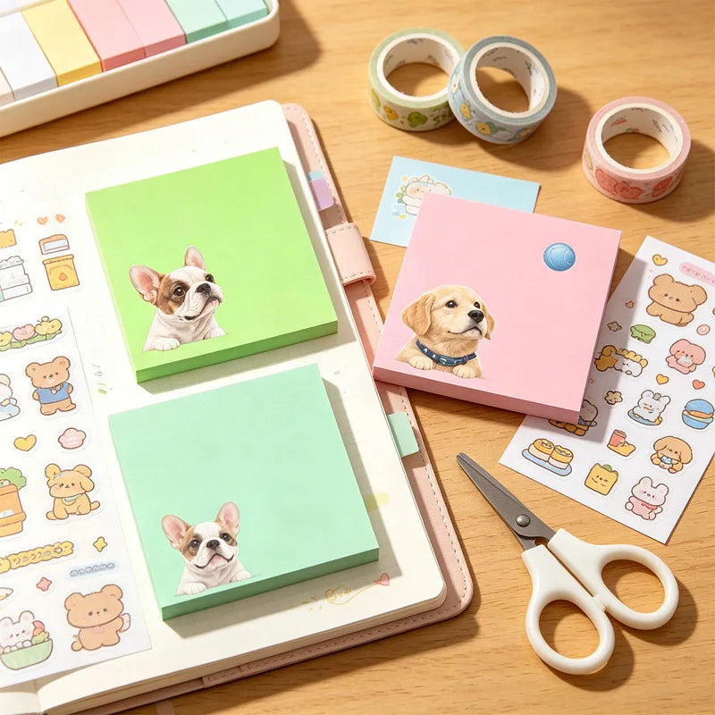 Kawaii Animal Sticky Notes Set – Cute Memo Pads for Journaling