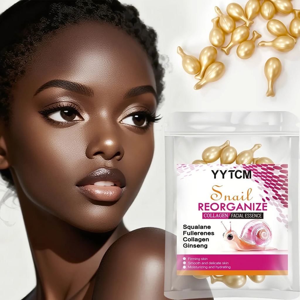 Snail Collagen Essence Capsules – Squalane & Ginseng | 30ct