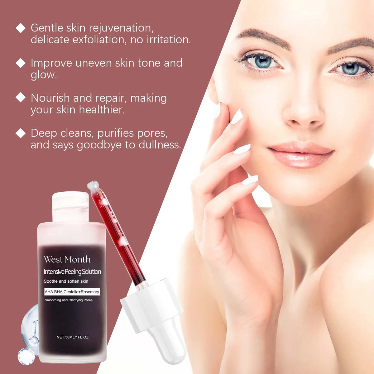 AHA BHA Exfoliating Face Serum – Pore Tightening & Brightening