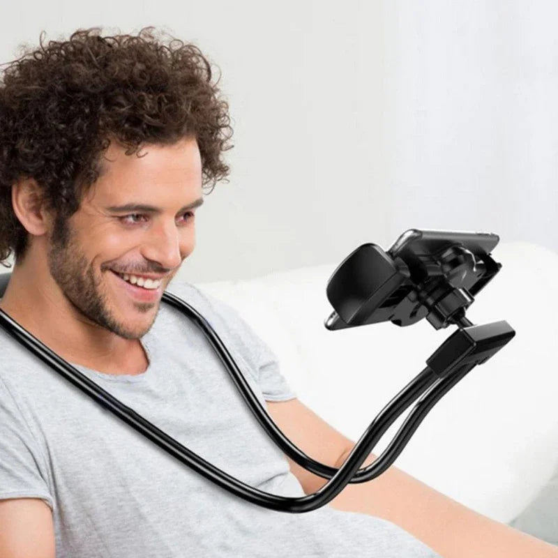 Flexible Hands-free Phone Holder Lazy Necklace Bracket Bed 360