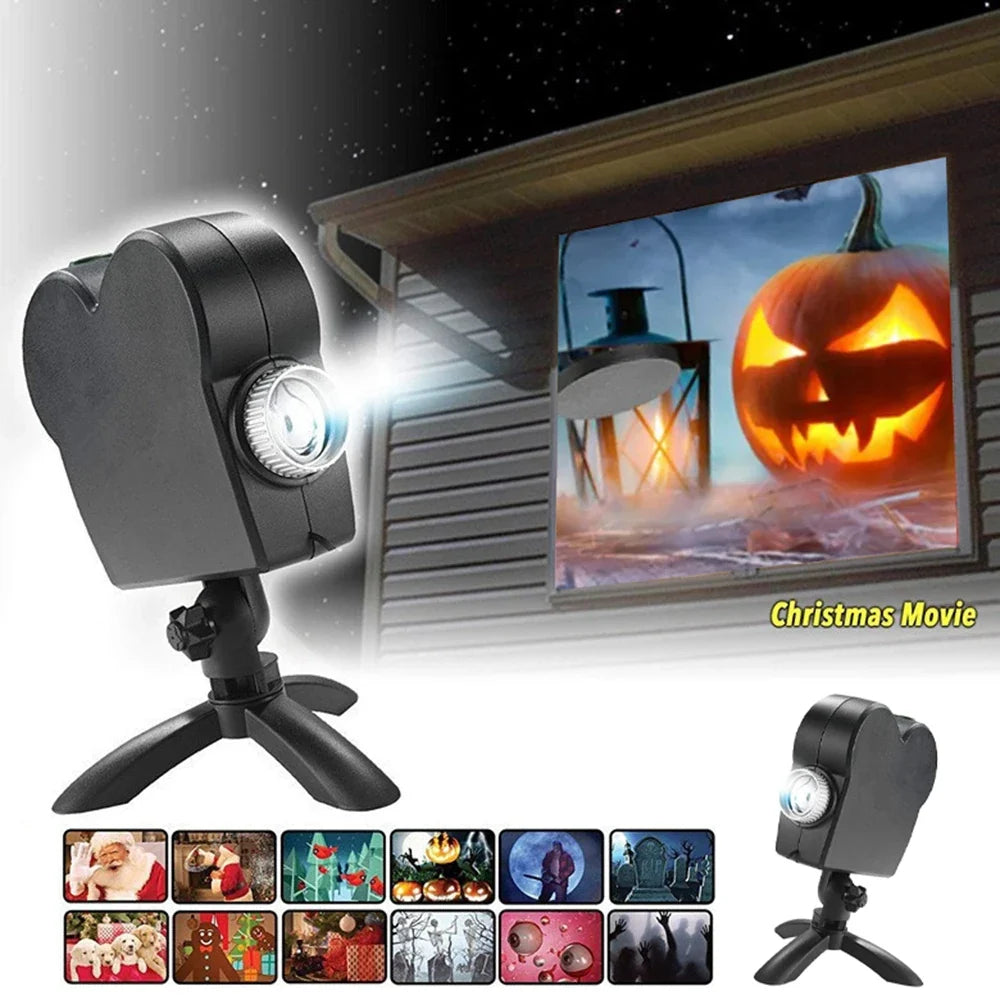 Halloween Christmas Window Projector | 12 Festival Scenes