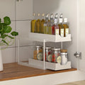 Double-layer Pull-out Kitchen Storage Rack Non-slip Stable