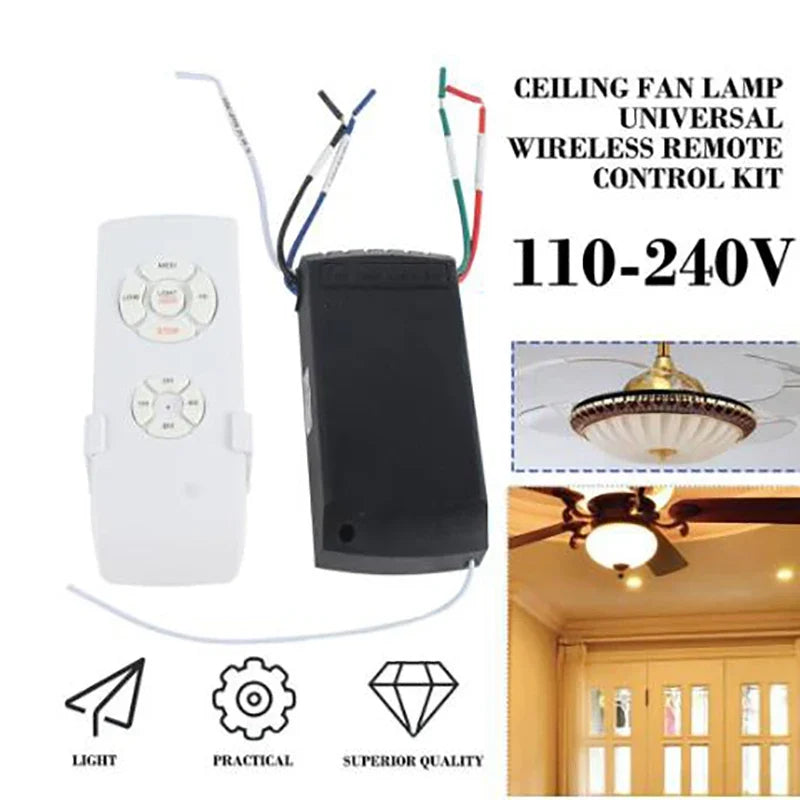 Universal Ceiling Fan Remote Control Kit – Speed & Timer
