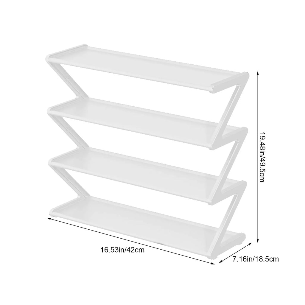 4 Tier Stainless Steel Shoe Rack Organizer Space Saving Shoes Closet
