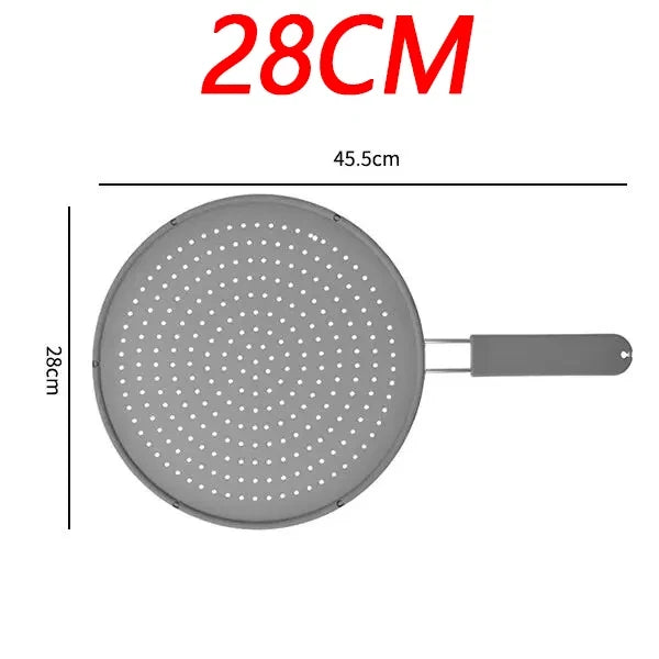 Silicone Splatter Screen with Handle – Oil Splash Guard Lid