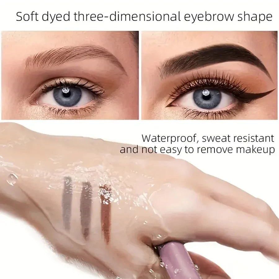 MCD 2-in-1 Waterproof Eyebrow Pencil & Brush Set – 3 Shades