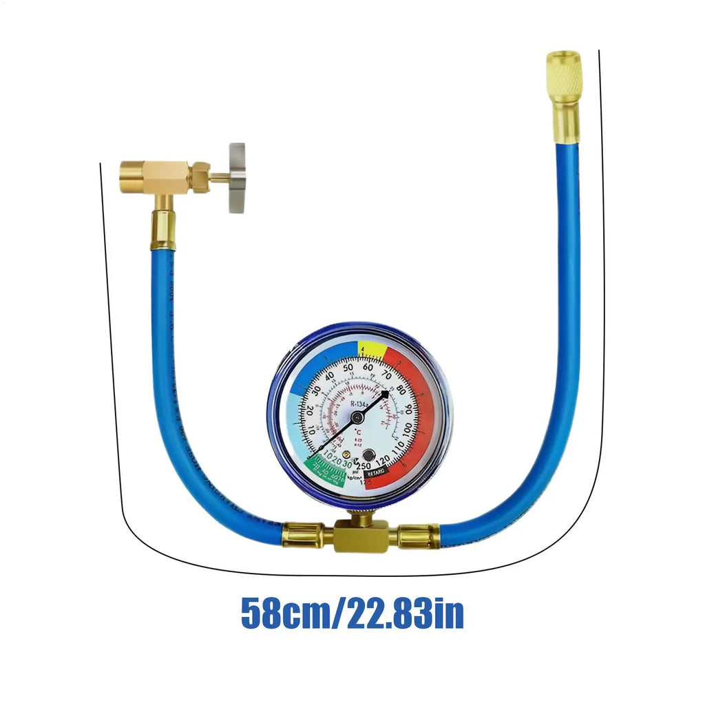 AC Recharge Kit – Refrigerant Hose, Gauge & Piercing Valve