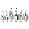 6-Piece Socket Adapter Set – 1/4", 3/8" & 1/2" Drive