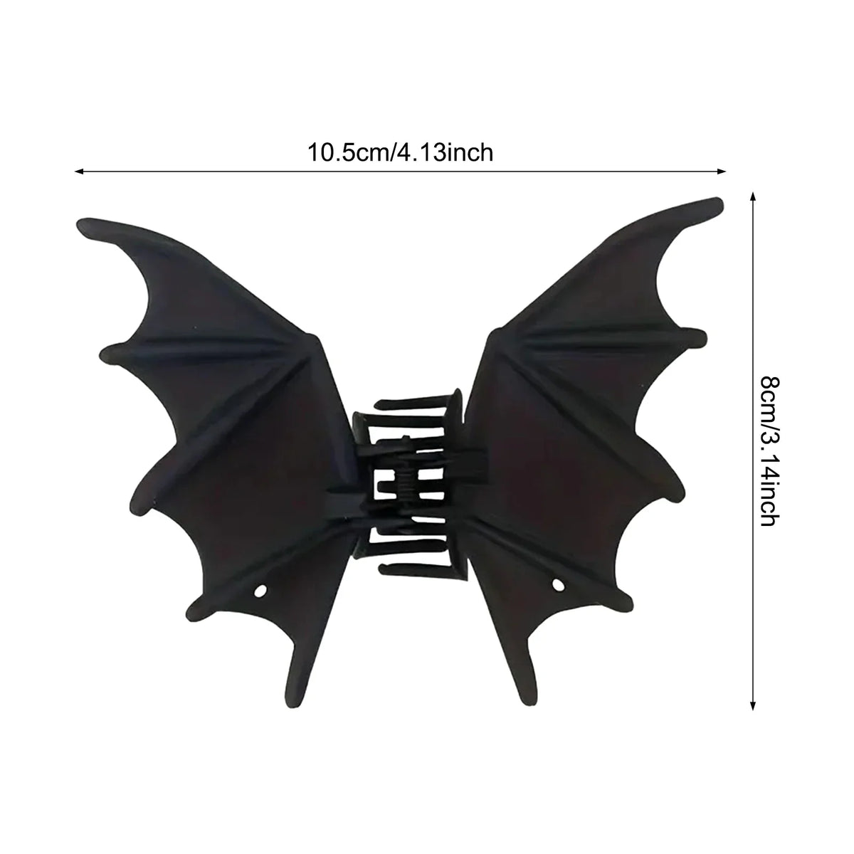 Punk Black Bat Shaped Hair Claw Clip Novelty Animal Shark Halloween