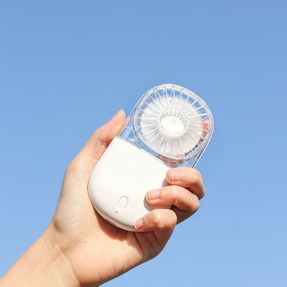 URGGU Portable USB Fan – 5-Speed Handheld & Desktop Transparent