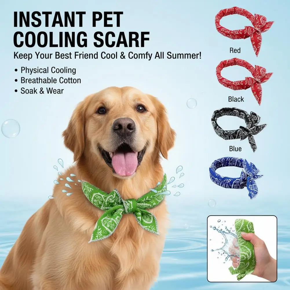 Dog Cooling Collar Summer Pet Cat Ice Scarf Animal People Outdoor
