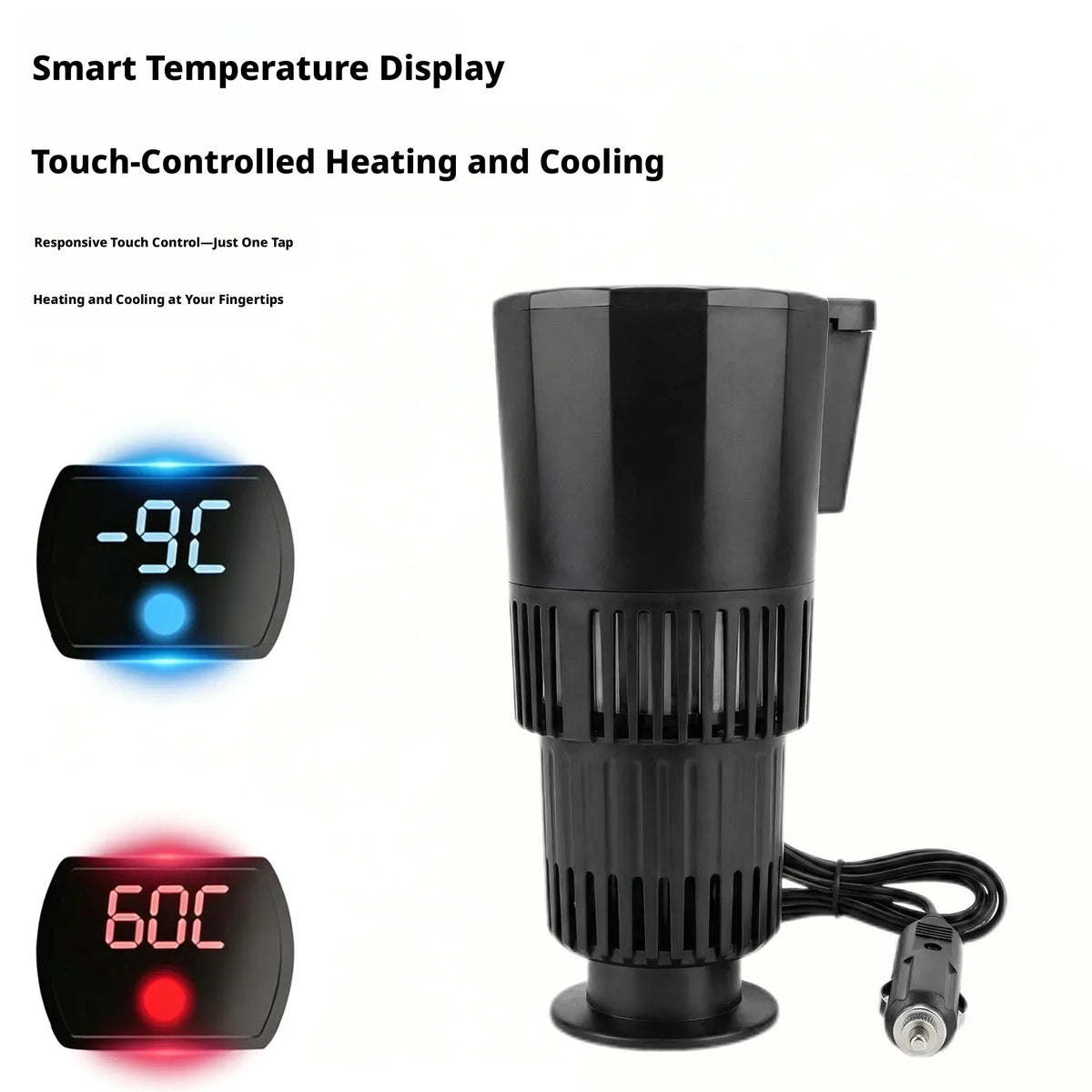 12V/24V 2-in-1 Car Cup Warmer & Cooler | One-Touch Heating
