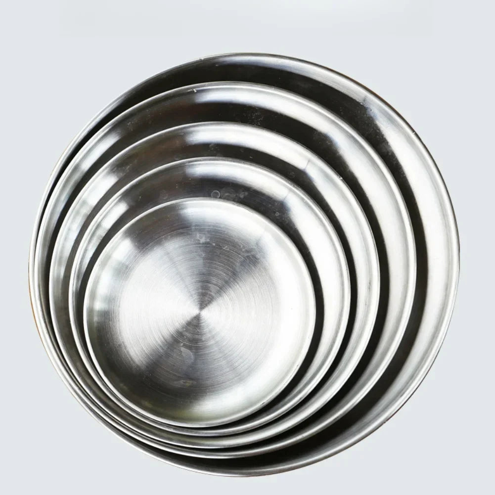 Stainless Steel BBQ Plates | Korean Grill Picnic Camping Dish