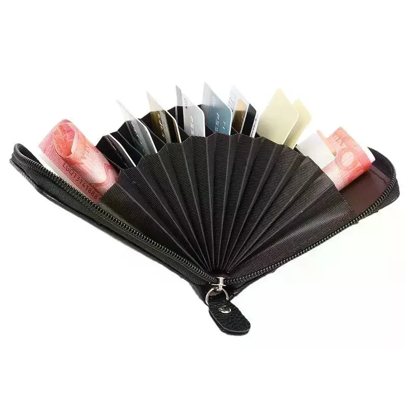 JETTING PU Leather Zipper Card Holder Wallet with ID Window