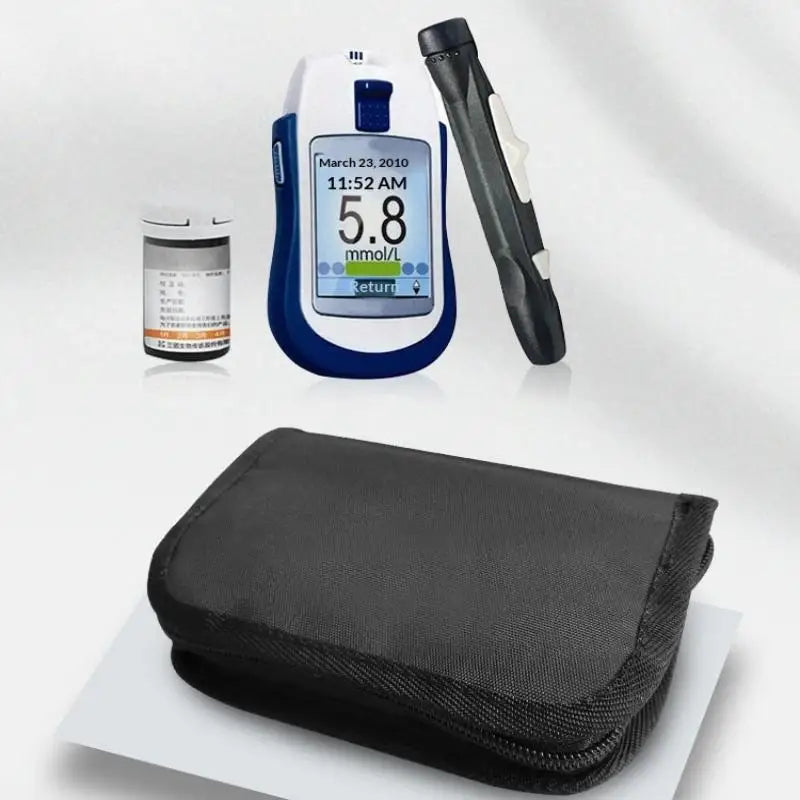 Portable Medical Device Storage Bag – Black Zipper Organizer