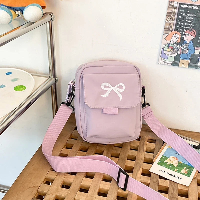 Women's Bow Crossbody Bag – Nylon Shoulder & Messenger Purse