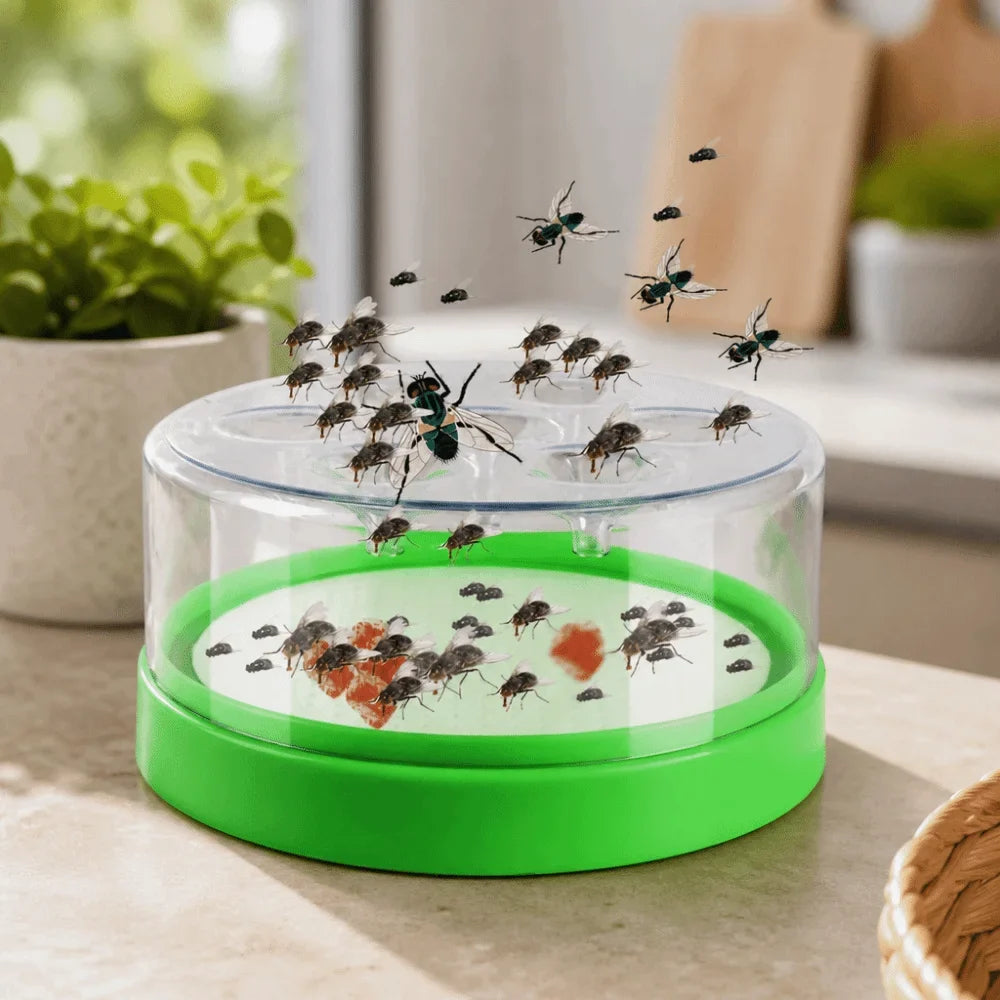 7-Hole Automatic Fly Trap – Reusable Non-Toxic Fly Catcher