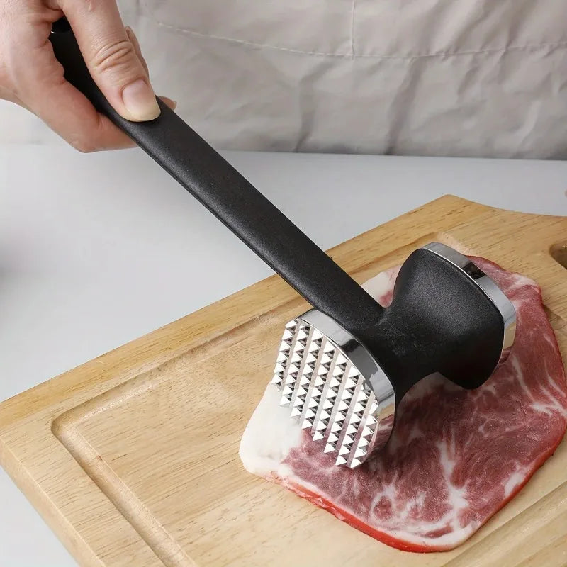 Stainless Steel Meat Tenderizer Hammer with Rubber Grip