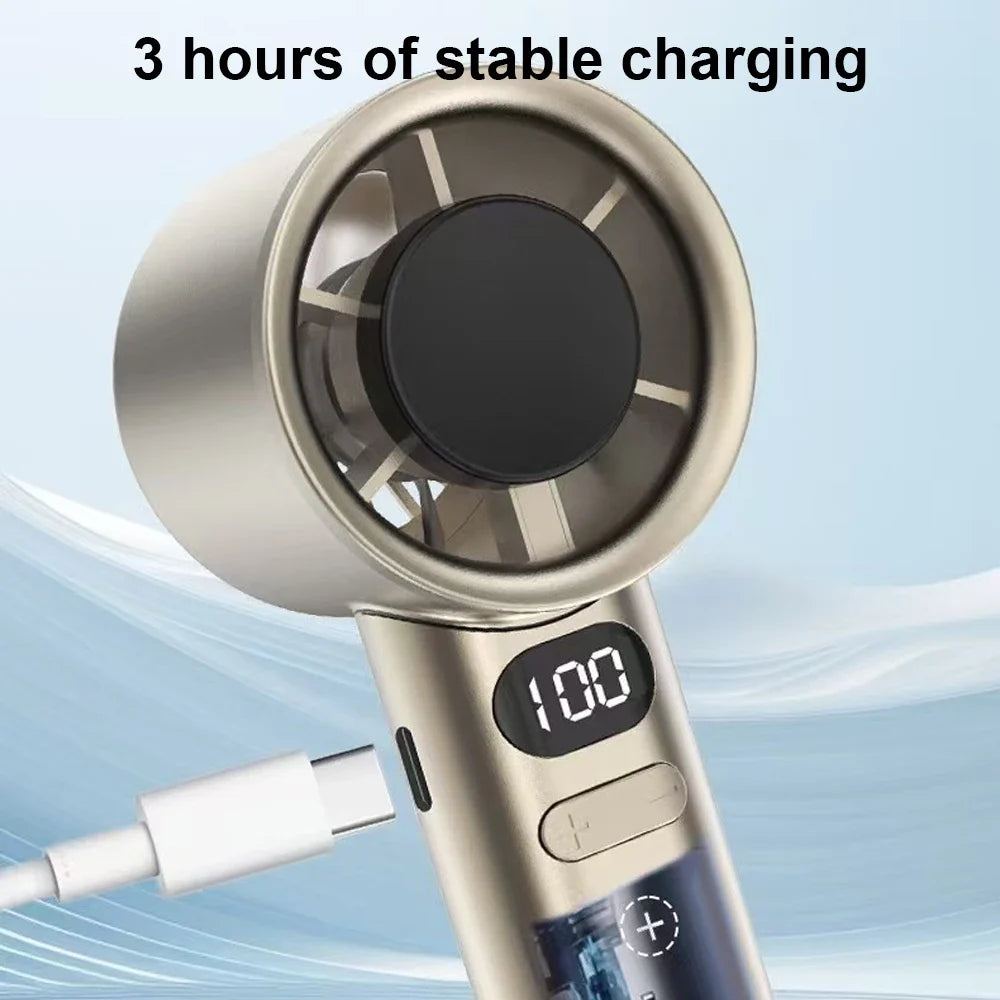 URGGU Bladeless Handheld Fan – 120 Speeds USB Rechargeable