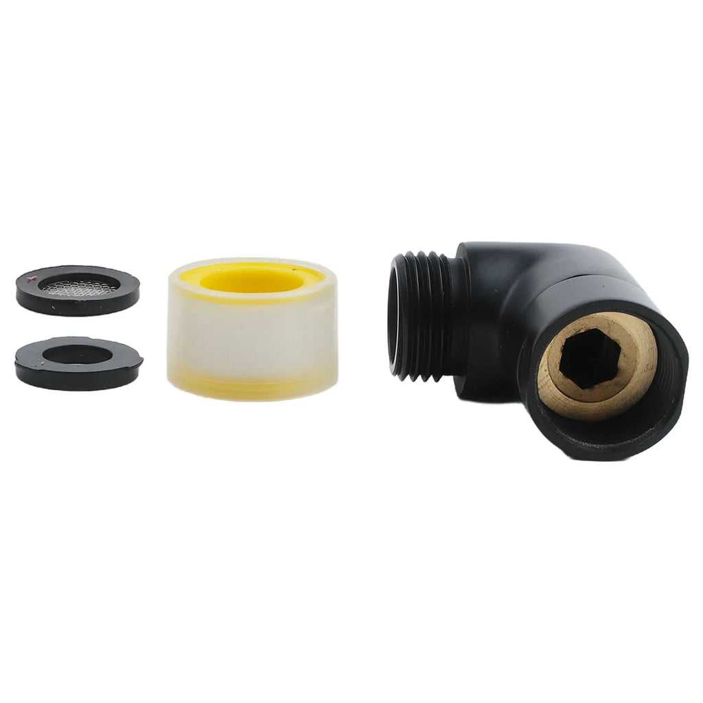 G1/2 Brass 90-Degree Shower Elbow – Black | Female & Male