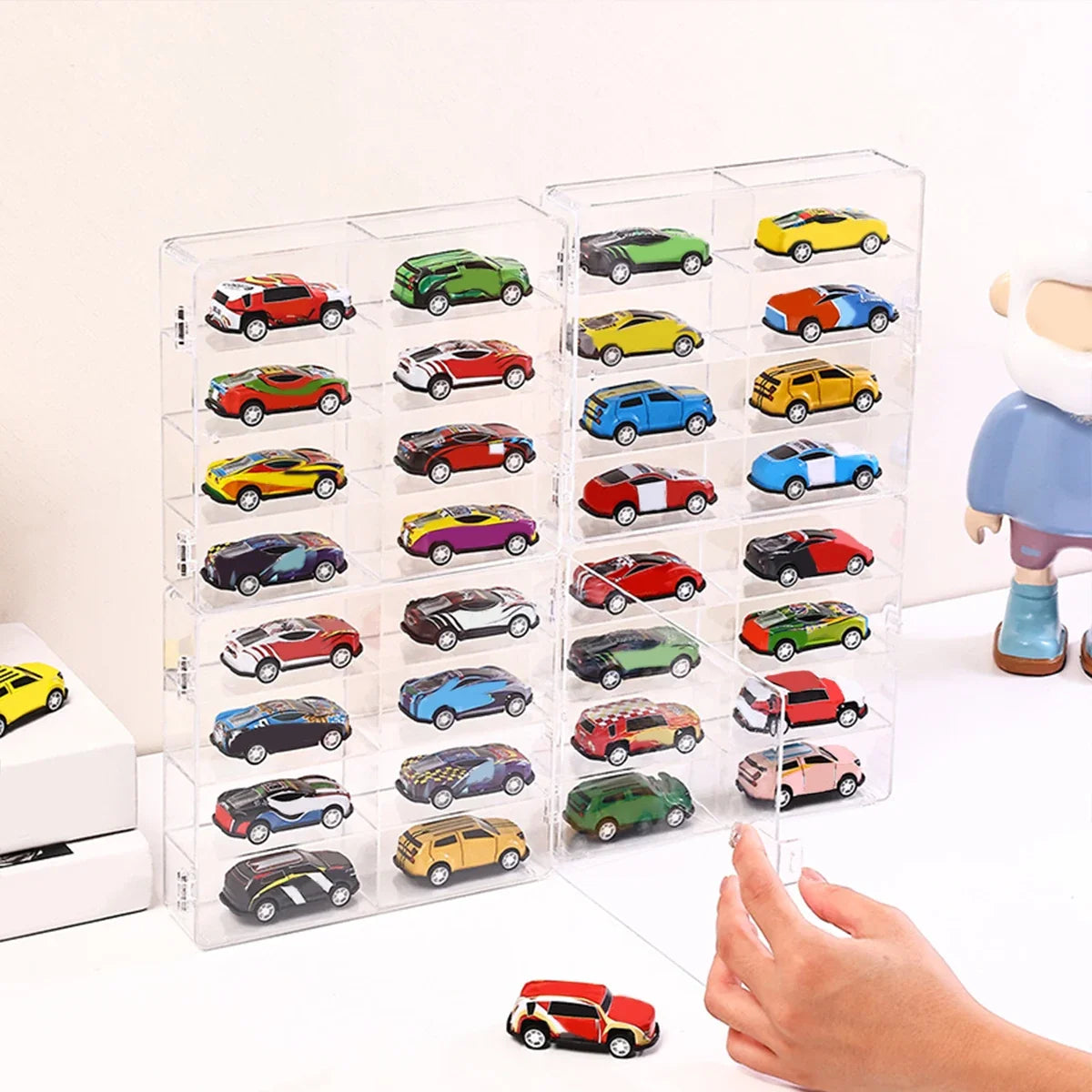 Acrylic Transparent Stackable 1 64 Car Model Storage Box Toy Cabinet