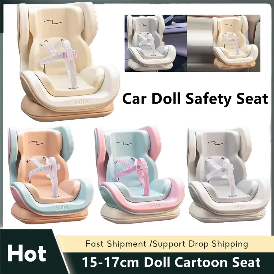 Kawaii Mini Car Seat for OB11 & Plush Dolls – Cute Car Decor