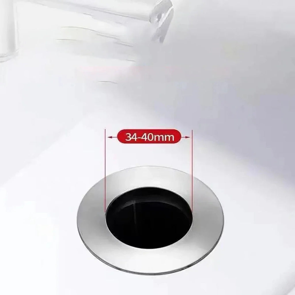 Chrome Pop-Up Sink Drain Stopper with Hair Catcher Filter